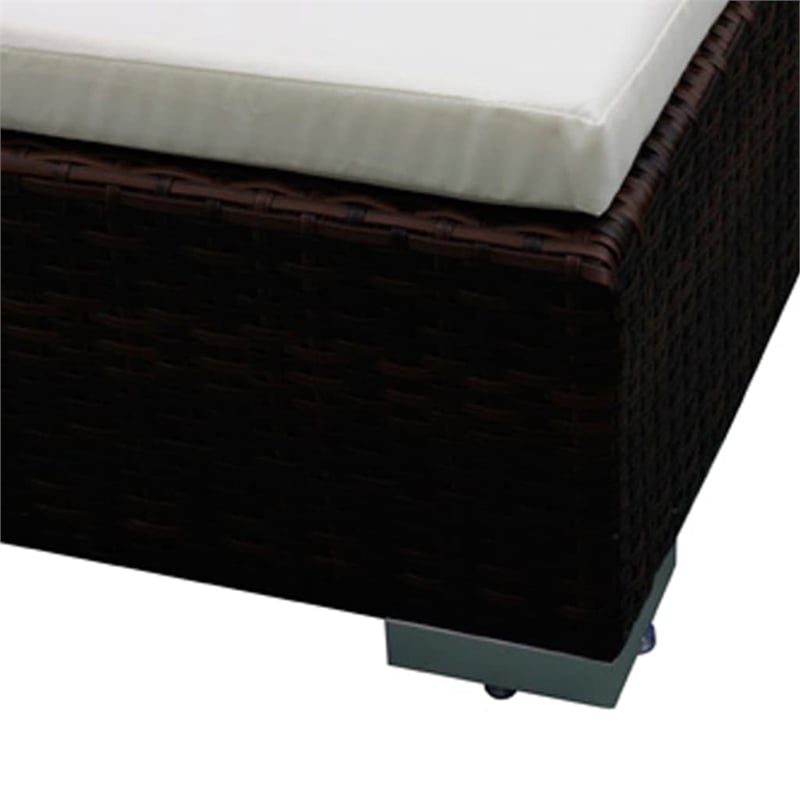 vidaXL 8 Piece Poly Rattan Garden Lounge Set in White/Brown/Cream