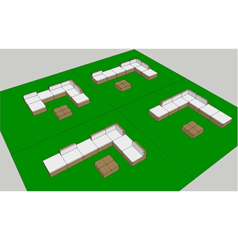 vidaXL 8 Piece Poly Rattan Garden Lounge Set in White/Brown/Cream