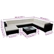 vidaXL 8 Piece Steel Lounge Set in Black/White/Cream