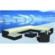 vidaXL 12 Piece Poly Rattan Garden Lounge Set in Black/White/Cream