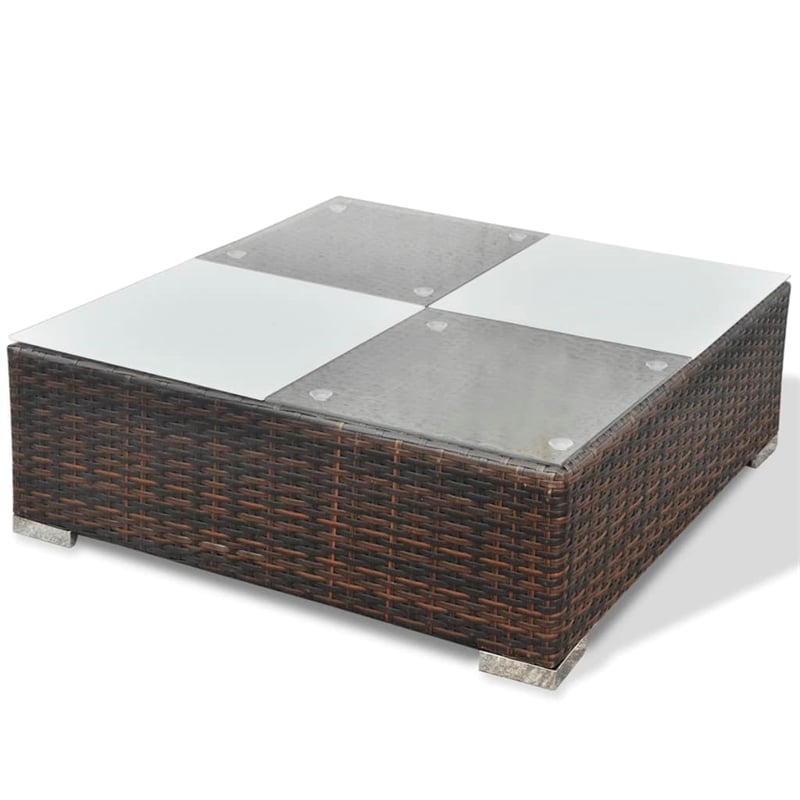 vidaXL 5 Piece Steel Medium Lounge Set in Brown