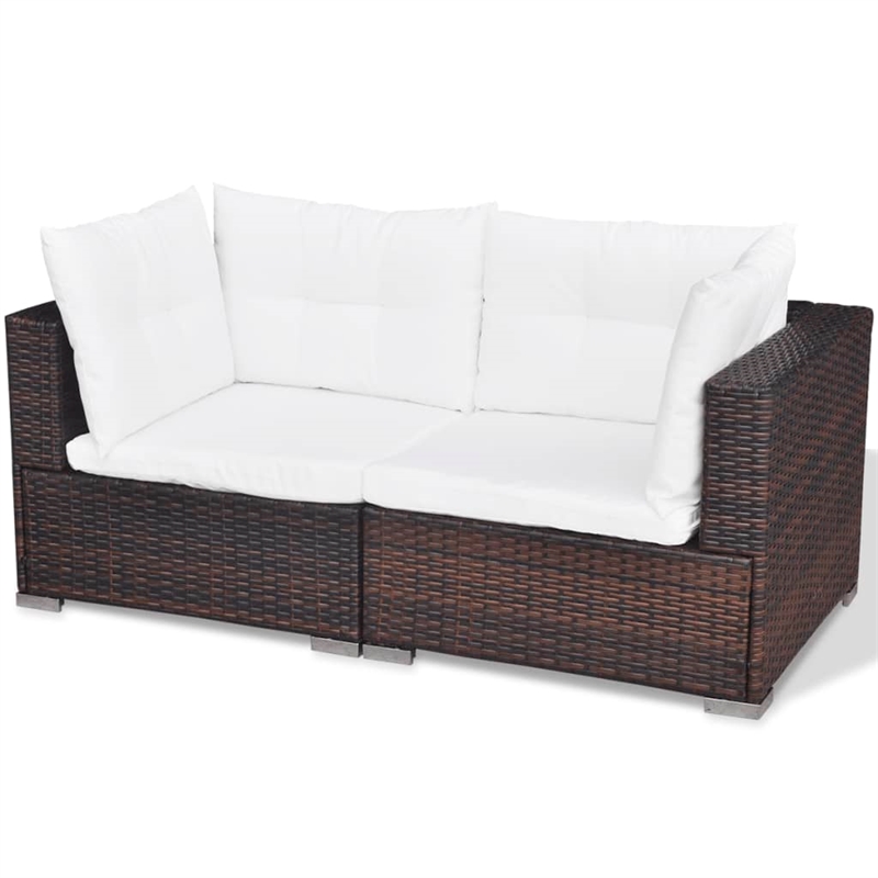 vidaXL 5 Piece Steel Medium Lounge Set in Brown