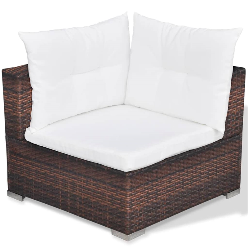 vidaXL 5 Piece Steel Medium Lounge Set in Brown