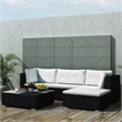vidaXL 5 Piece Steel Lounge Set in Black