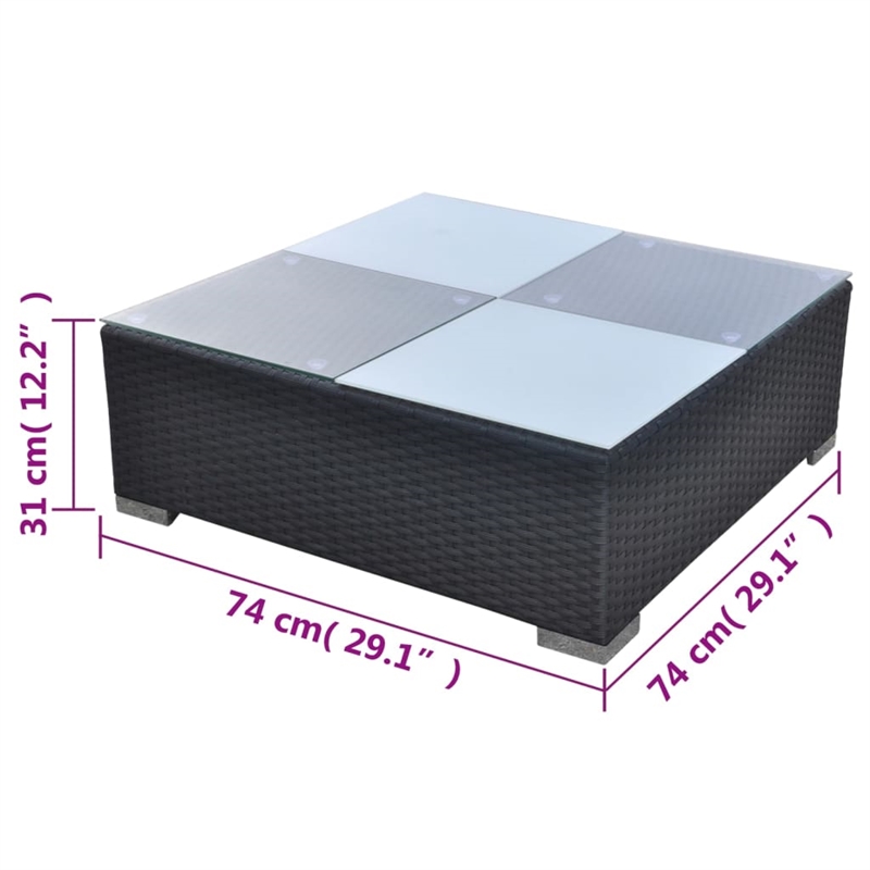 vidaXL 5 Piece Steel Lounge Set in Black