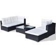 vidaXL 5 Piece Steel Lounge Set in Black