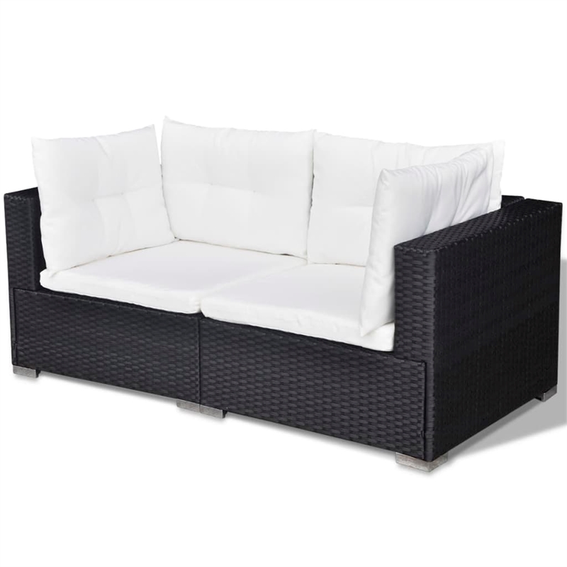 vidaXL 5 Piece Steel Lounge Set in Black