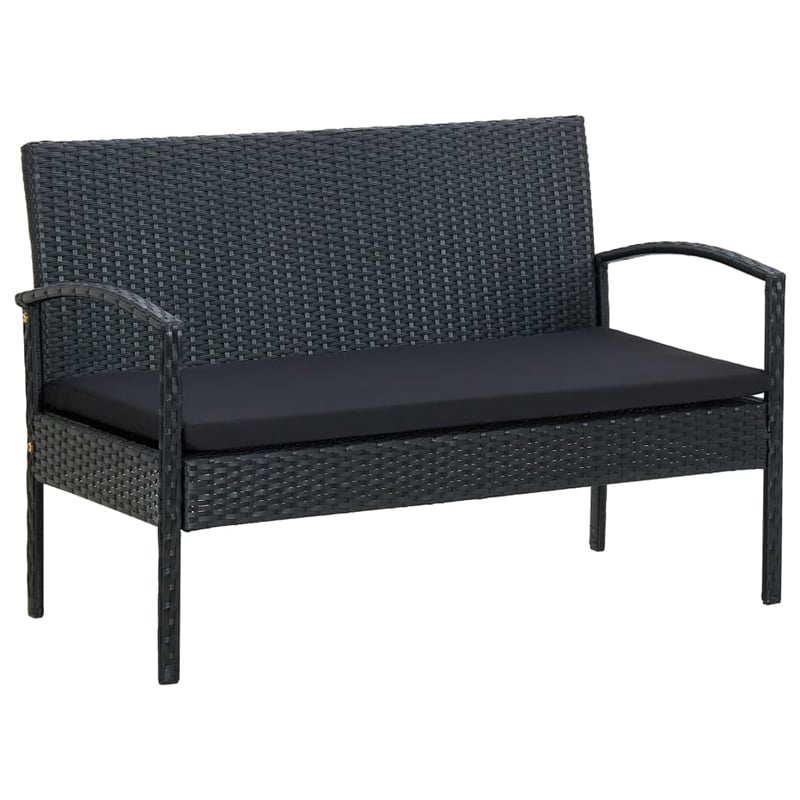 vidaXL 4 Piece Steel Sofa Set in Black