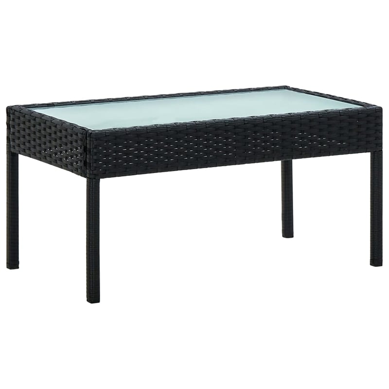 vidaXL 4 Piece Steel Sofa Set in Black