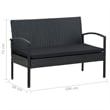 vidaXL 4 Piece Steel Sofa Set in Black