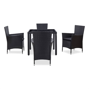 vidaXL 5 Piece Steel Furniture Set in Black