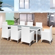 vidaXL 9 Piece Poly Rattan Large Furniture Set in White/Cream