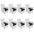 vidaXL 9 Piece Poly Rattan Large Furniture Set in White/Cream