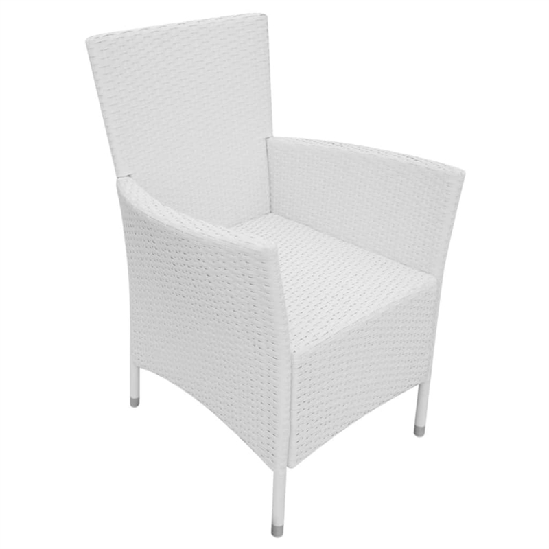 vidaXL 9 Piece Poly Rattan Large Furniture Set in White/Cream