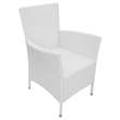vidaXL 9 Piece Poly Rattan Large Furniture Set in White/Cream