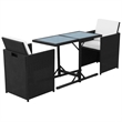vidaXL 3 Piece Steel Small Furniture Set in Black