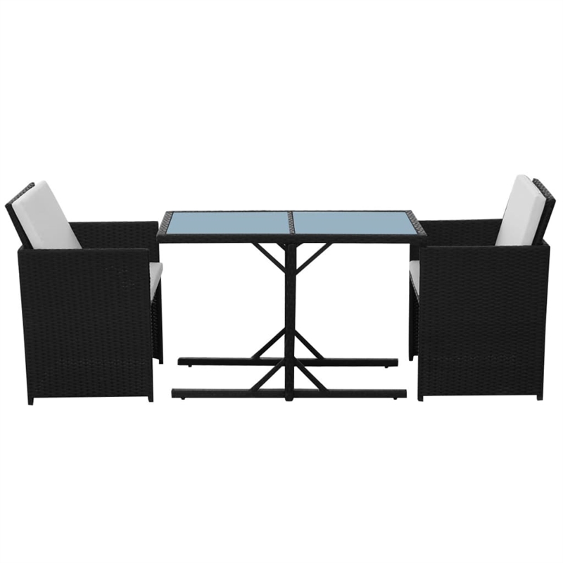 vidaXL 3 Piece Steel Small Furniture Set in Black