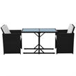 vidaXL 3 Piece Steel Small Furniture Set in Black