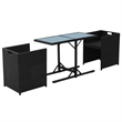 vidaXL 3 Piece Steel Small Furniture Set in Black