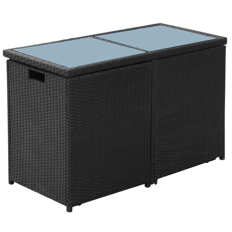 vidaXL 3 Piece Steel Small Furniture Set in Black