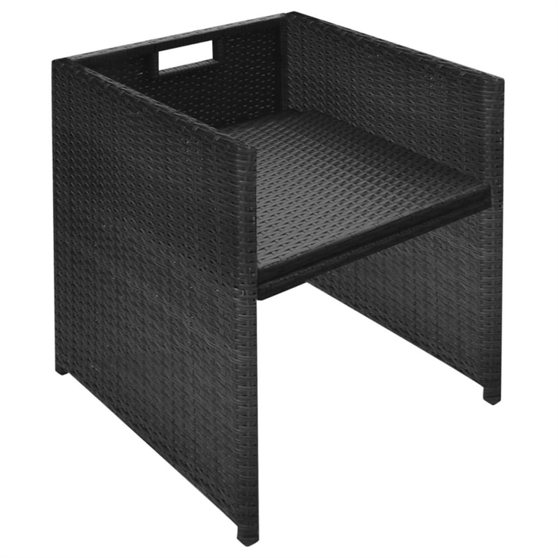 vidaXL 3 Piece Steel Small Furniture Set in Black
