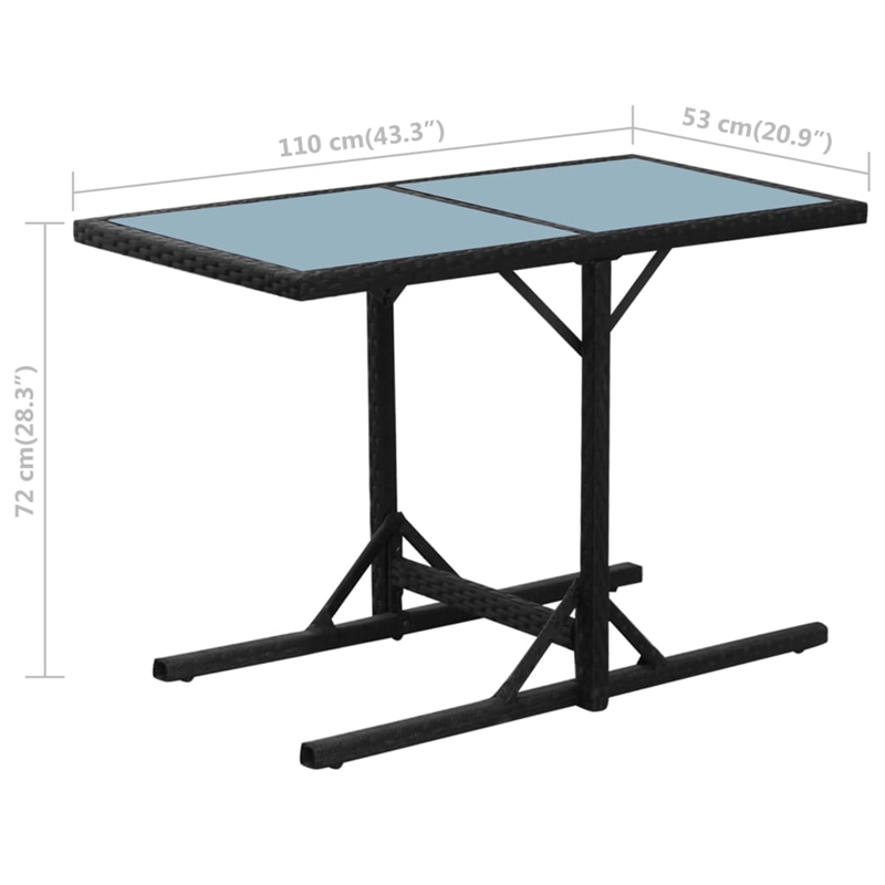 vidaXL 3 Piece Steel Small Furniture Set in Black