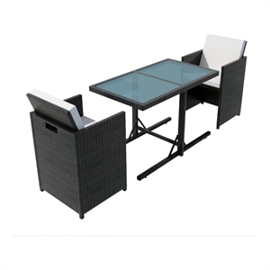 vidaXL 3 Piece Steel Small Furniture Set in Black