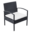 vidaXL 4 Piece Steel Sofa Set in Black/White/Cream