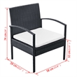 vidaXL 4 Piece Steel Sofa Set in Black/White/Cream