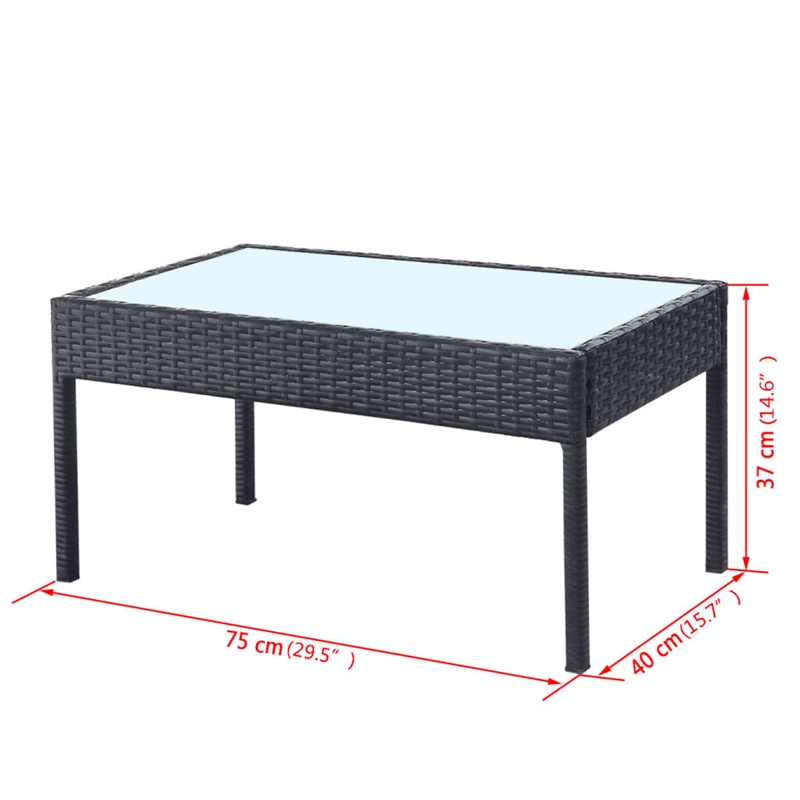 vidaXL 4 Piece Steel Sofa Set in Black/White/Cream