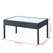 vidaXL 4 Piece Steel Sofa Set in Black/White/Cream
