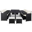 vidaXL 15 Piece Furniture Set in Black/White/Cream