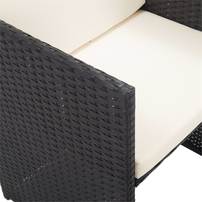 vidaXL 15 Piece Furniture Set in Black/White/Cream