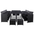 vidaXL 15 Piece Furniture Set in Black/White/Cream