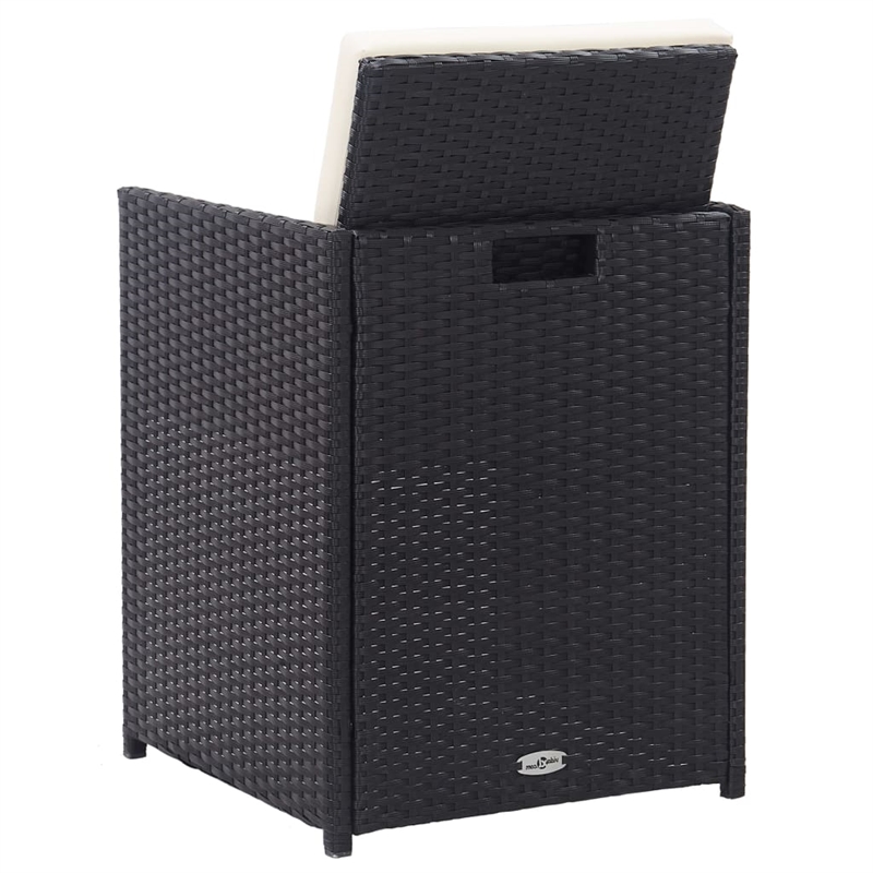 vidaXL 15 Piece Furniture Set in Black/White/Cream