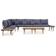 vidaXL Solid Acacia Wood Garden Lounge Set in Gray/Brown