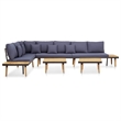 vidaXL Solid Acacia Wood Garden Lounge Set in Gray/Brown