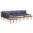 vidaXL Solid Acacia Wood Garden Lounge Set in Gray/Brown