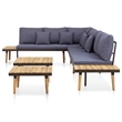 vidaXL Solid Acacia Wood Garden Lounge Set in Gray/Brown