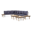 vidaXL Solid Acacia Wood Garden Lounge Set in Gray/Brown