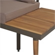 vidaXL 4 Piece Solid Acacia Wood Sofa Set in Gray/Brown