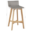 vidaXL 3 Piece Solid Acacia Wood Small Bar Set in Gray/Brown