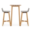 vidaXL 3 Piece Solid Acacia Wood Small Bar Set in Gray/Brown
