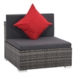 vidaXL 8 Piece Steel Sofa Set in Gray/Red