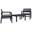 vidaXL 3 Piece Plastic Standard Furniture Set in Anthracite