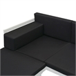 vidaXL 4 Piece Aluminum Sofa Set in Black/White
