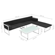 vidaXL 4 Piece Aluminum Sofa Set in Black/White