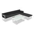 vidaXL 4 Piece Aluminum Sofa Set in Black/White