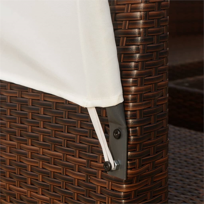 vidaXL 9 Piece Lounge Set in White/Red/Brown/Cream