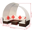 vidaXL 9 Piece Lounge Set in White/Red/Brown/Cream